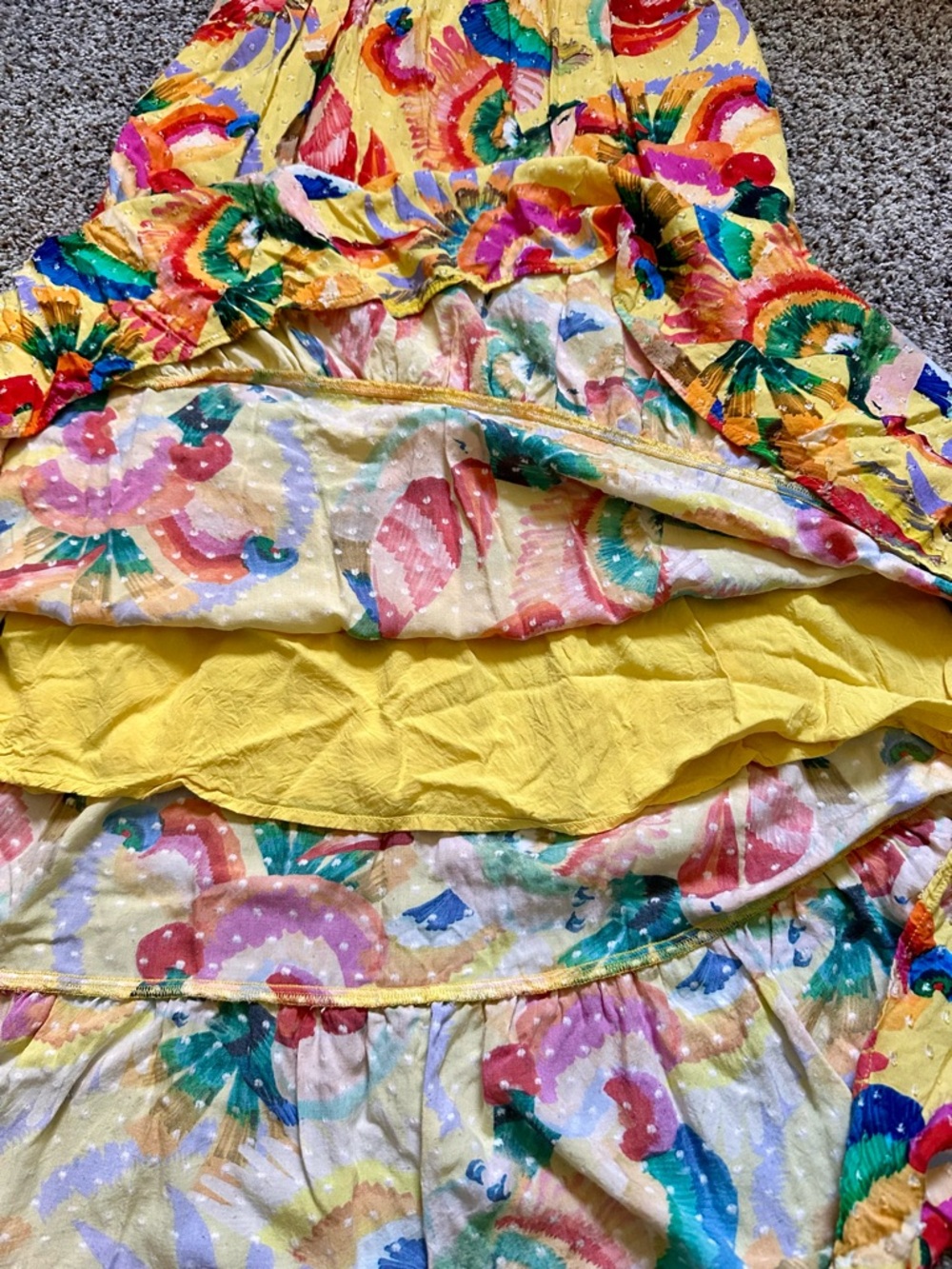 FARM Rio Yellow Multicolor Tropical Maxi Dress - Picture 10 of 13
